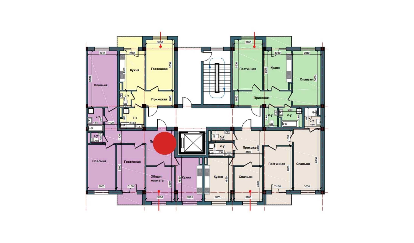 4-комнатная квартира 113.3 м²  6/6 этаж