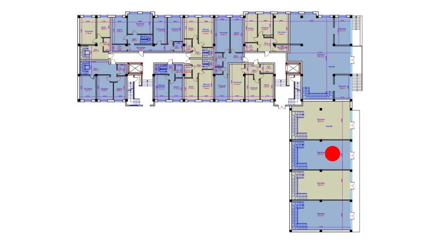 1-комнатная квартира 68.1 м²  1/1 этаж