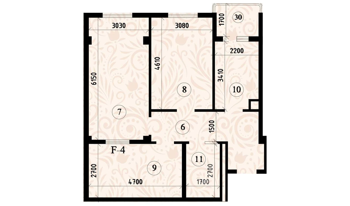 3-комнатная квартира 71.66 м²  2/2 этаж