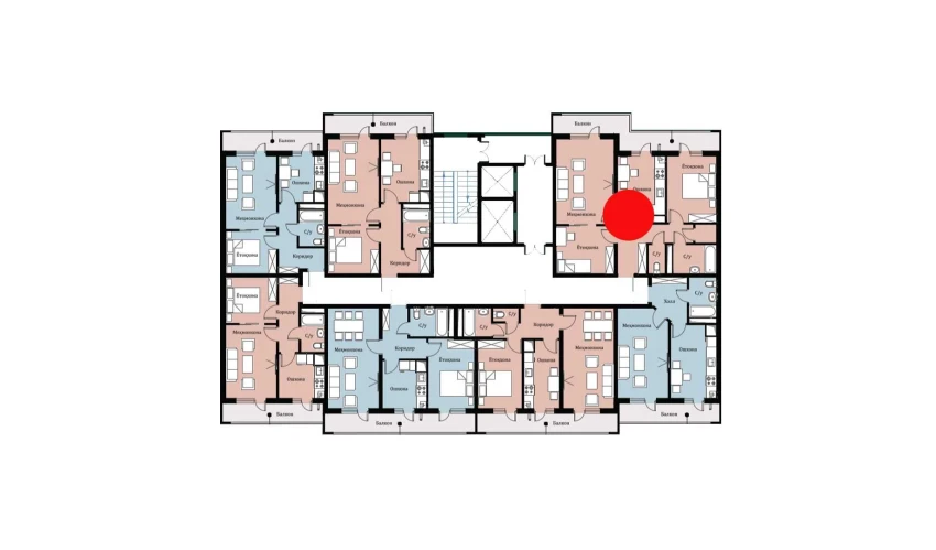 3-xonali xonadon 68.42 m²  1/16 qavat | SOKIN DIYOR Turar-joy majmuasi