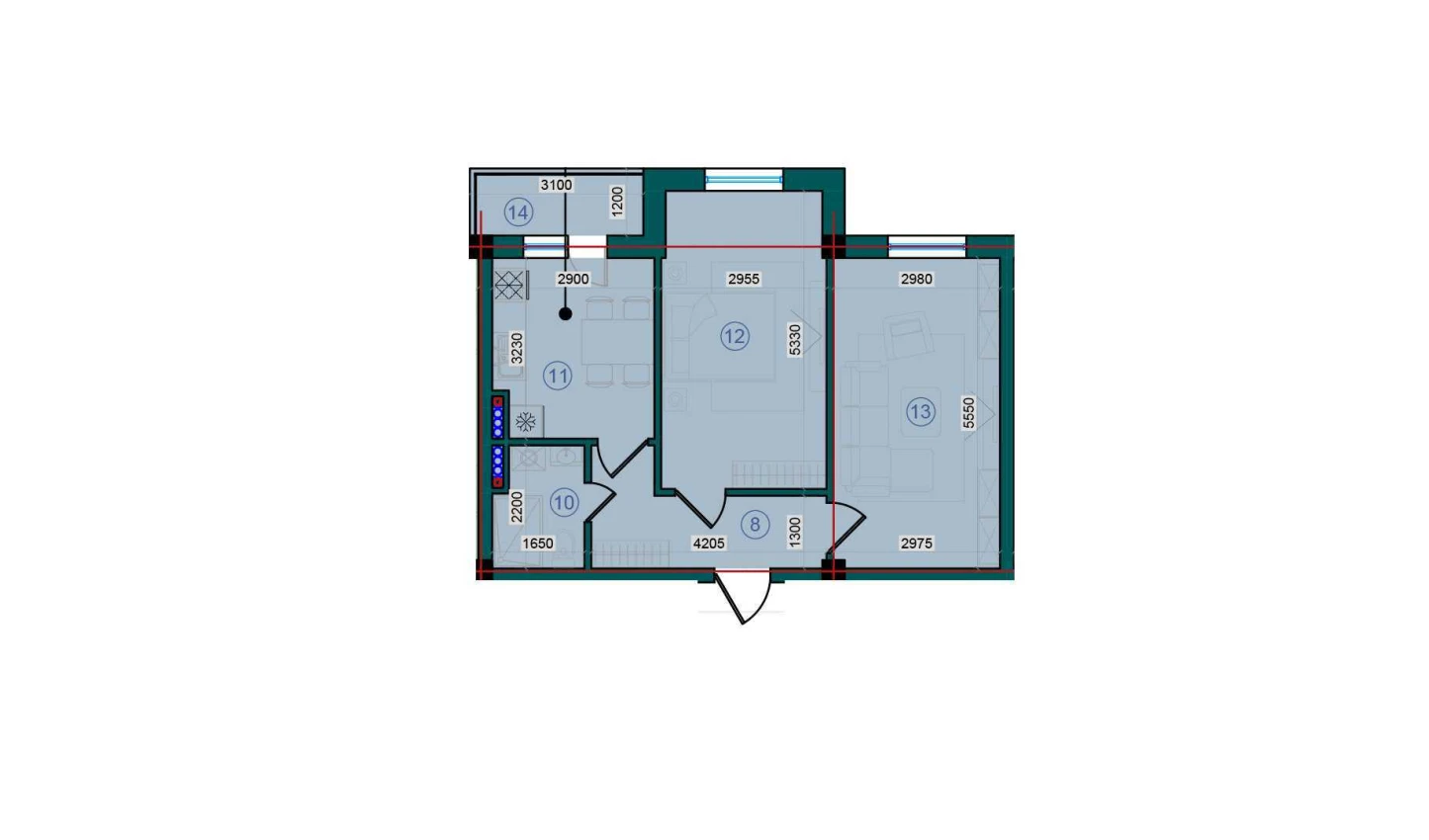 2-комн. квартира 114.2 м²  5/5 этаж | Жилой комплекс Bristol