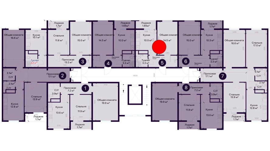 1-комнатная квартира 36.65 м²  4/4 этаж