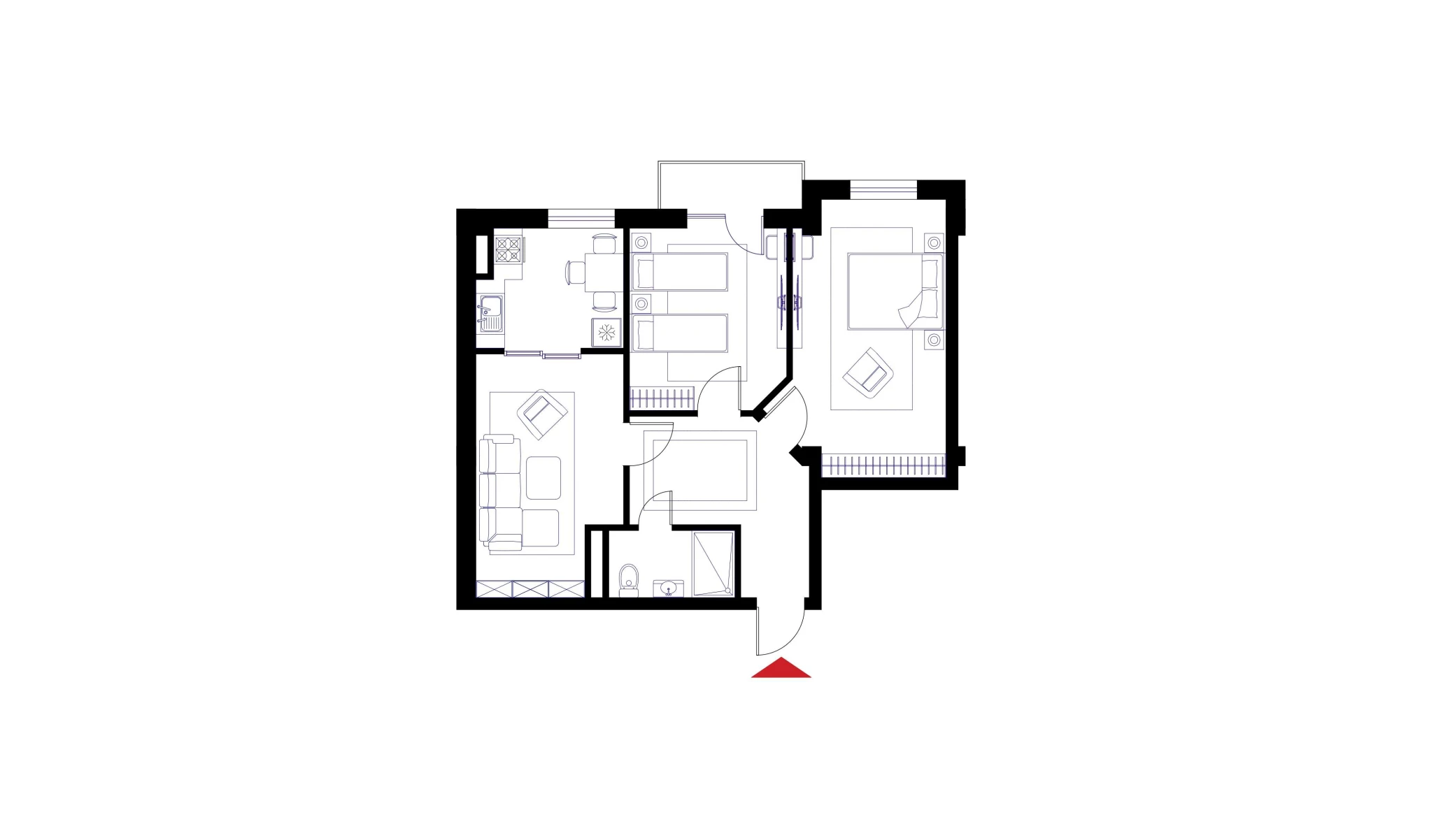 3-комнатная квартира 69.6 м²  4/4 этаж