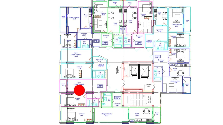 1-комнатная квартира 45.28 м²  7/7 этаж