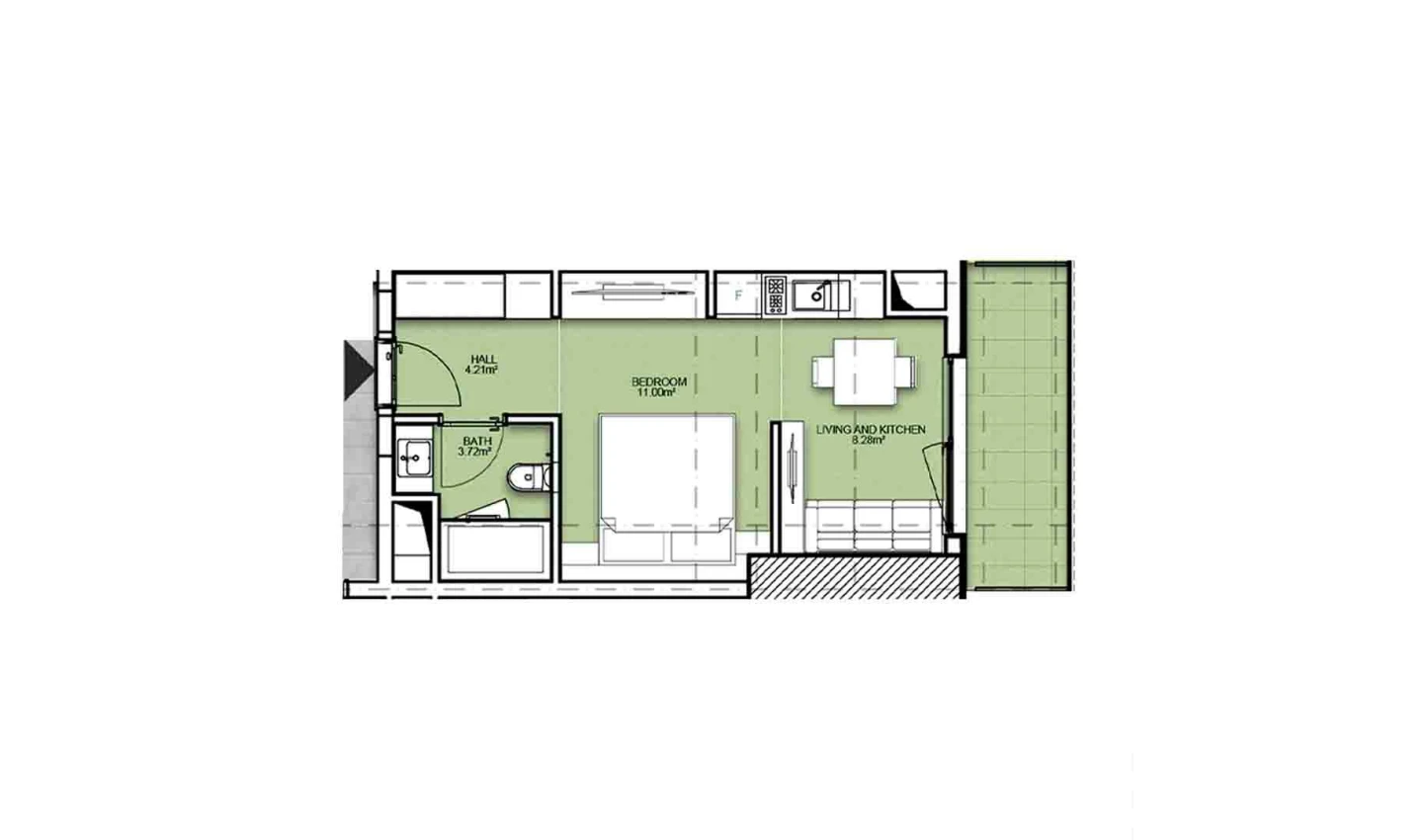 1-комнатная квартира 34.23 м²  5/5 этаж