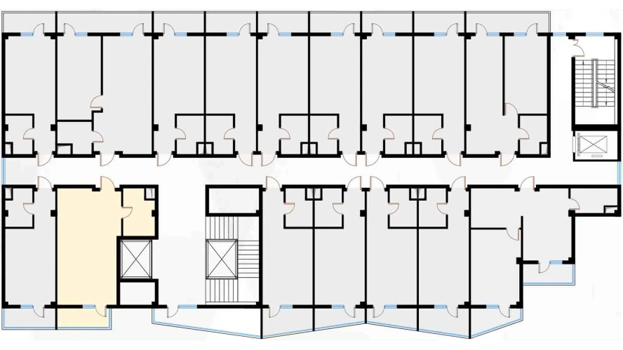 1-xonali xonadon 41.56 m²  4/7 qavat | Bochka Resort Turar-joy majmuasi