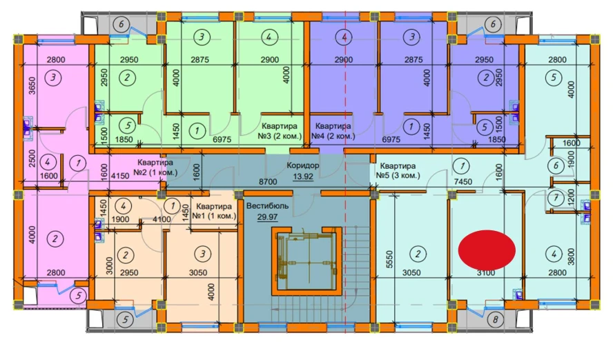 3-комнатная квартира 72.24 м²  3/3 этаж