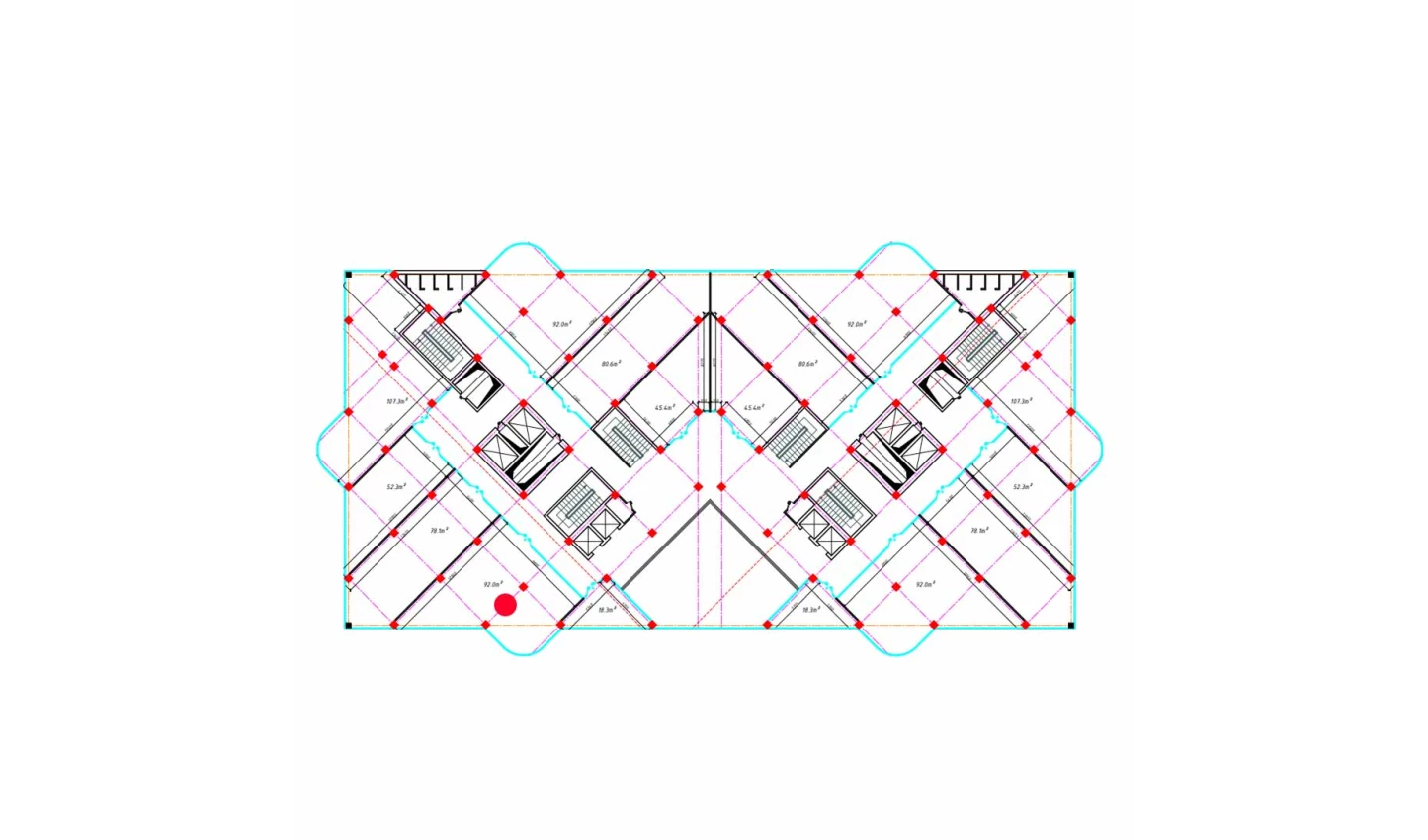 1-xonali xonadon 92 m²  3/3 qavat