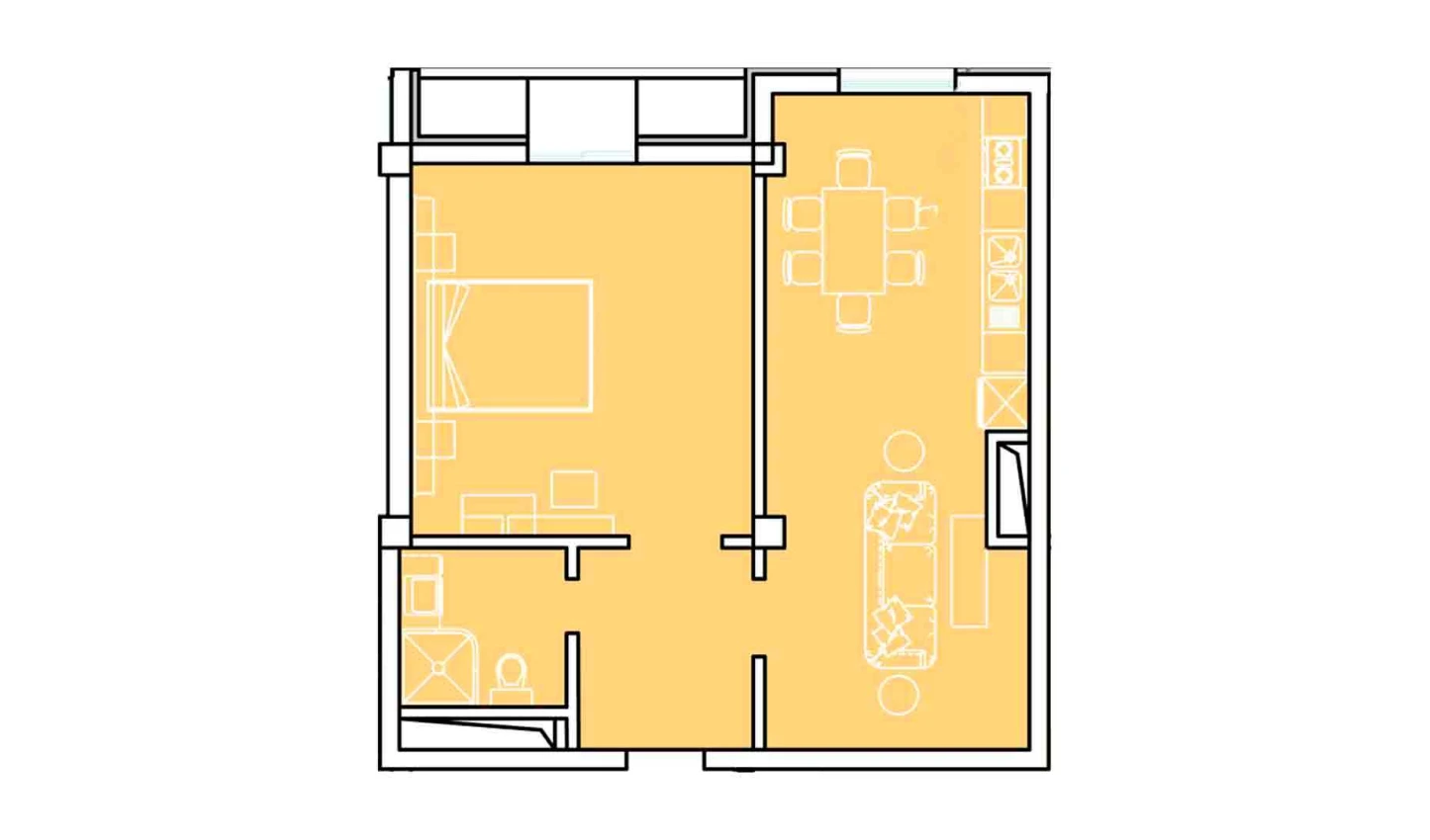 3-xonali xonadon 63.38 m²  8/8 qavat