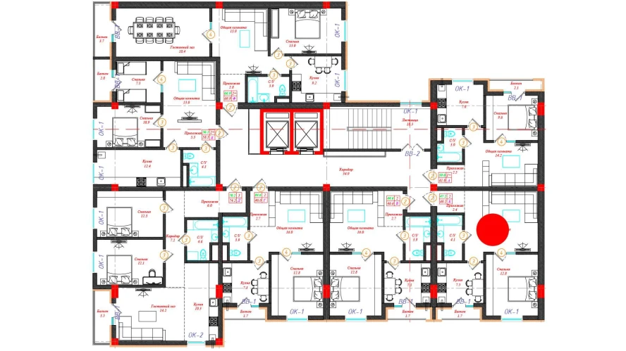 2-xonali xonadon 49.2 m²  5/12 qavat | CHINARA PARK Turar-joy majmuasi