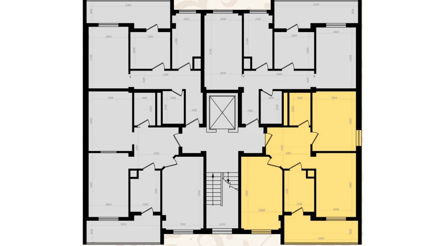 3-комнатная квартира 77 м²  2/2 этаж