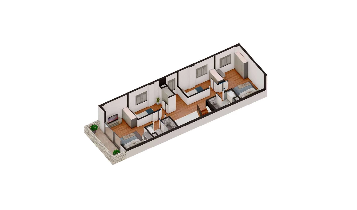 7-комнатная квартира 146.881 м²  2/2 этаж