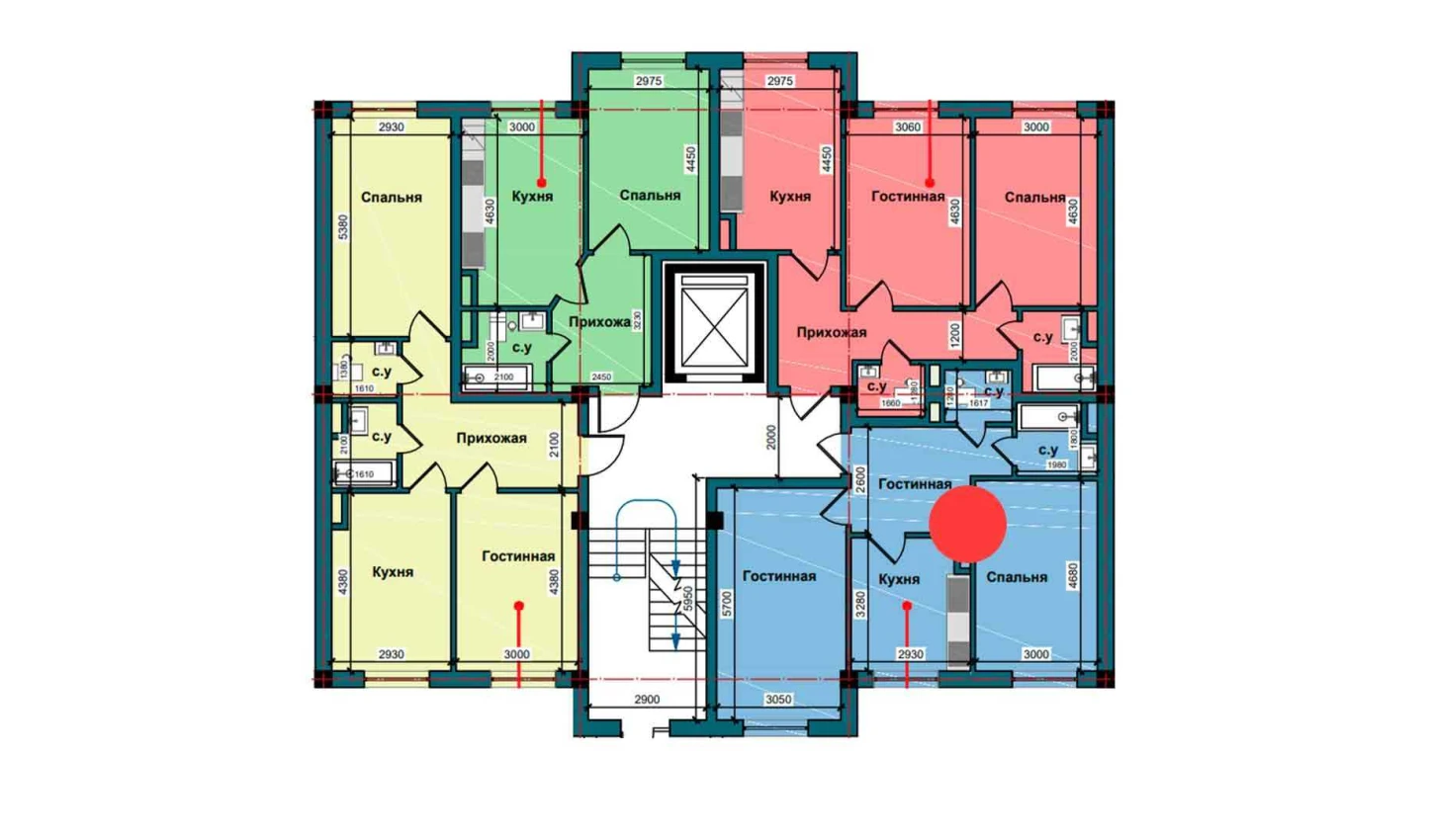 2-комнатная квартира 58.5 м²  2/2 этаж