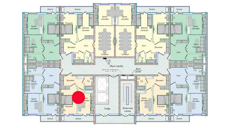 1-xonali xonadon 35.73 m²  10/10 qavat