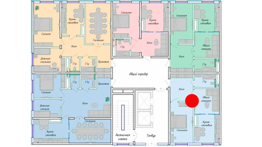 2-комнатная квартира 50.85 м²  1/1 этаж