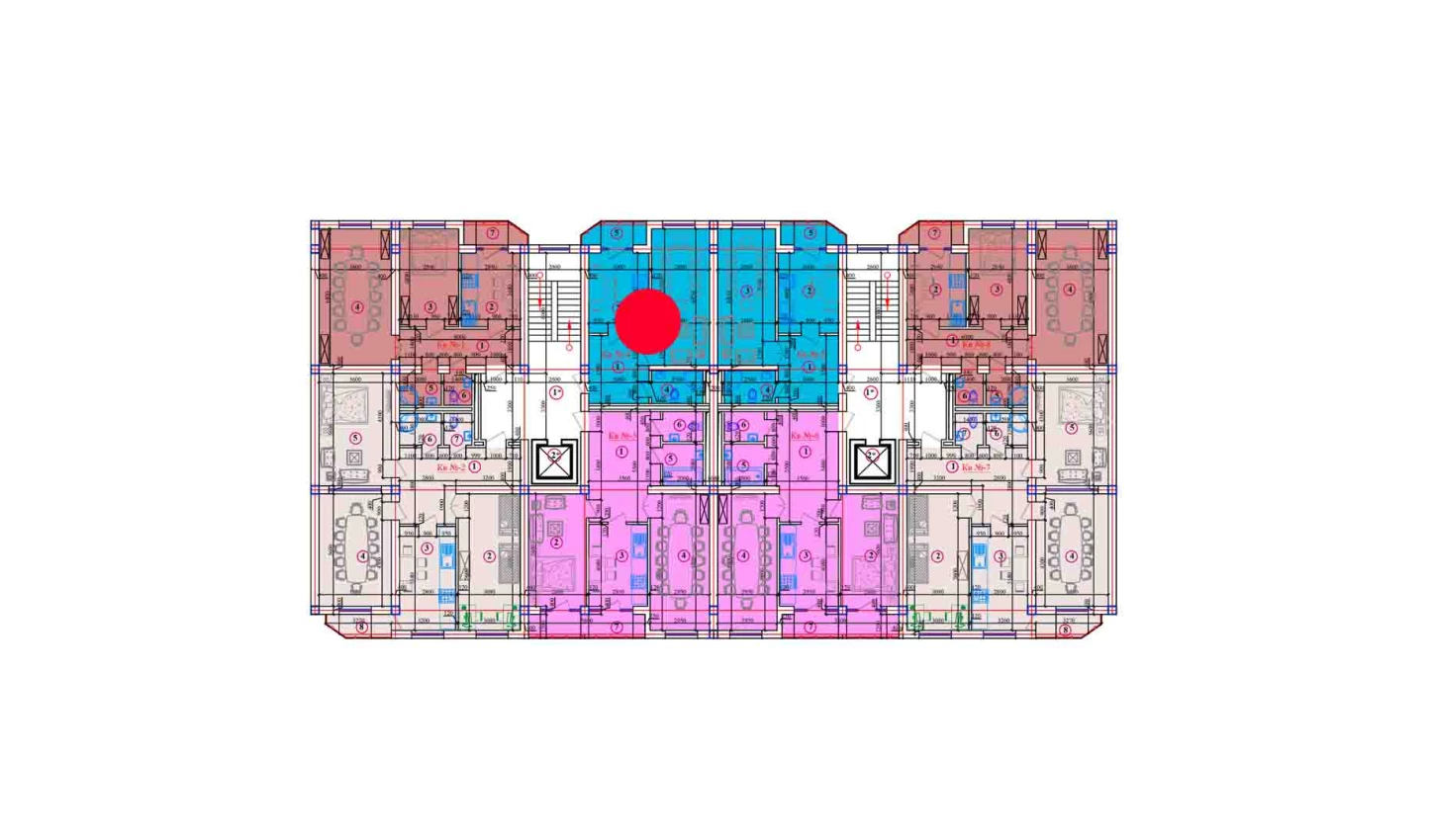 1-xonali xonadon 61 m²  6/6 qavat