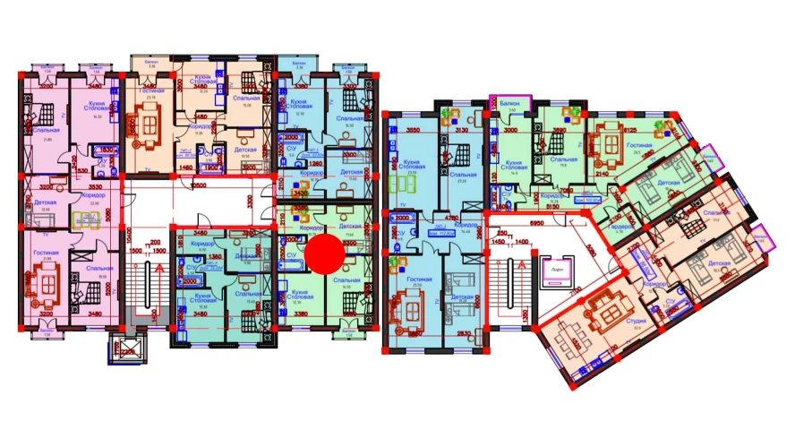 2-комнатная квартира 58.5 м²  9/9 этаж