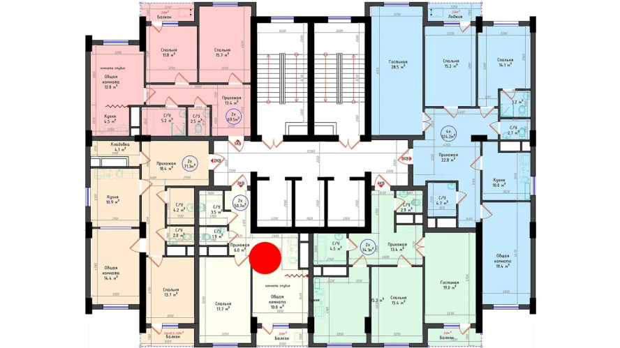 2-комнатная квартира 50.7 м²  20/20 этаж