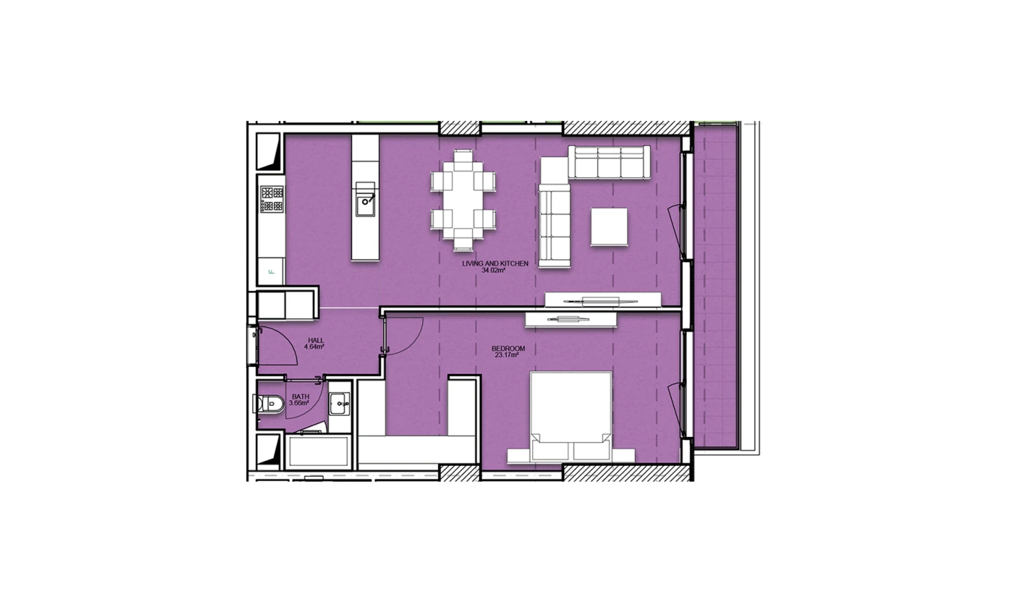 2-комнатная квартира 74.21 м²  12/12 этаж