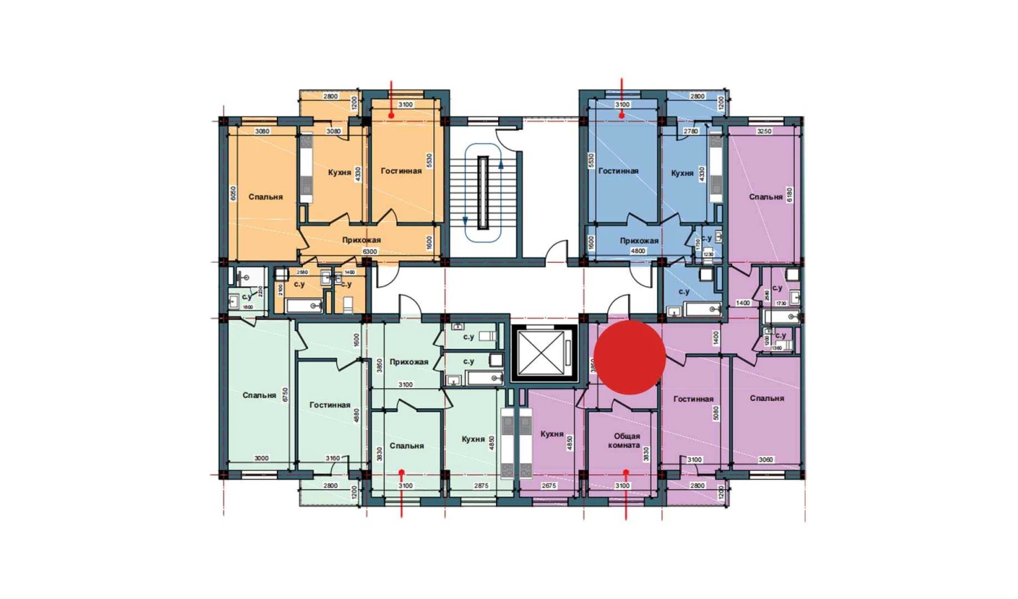 4-комнатная квартира 113.3 м²  5/5 этаж