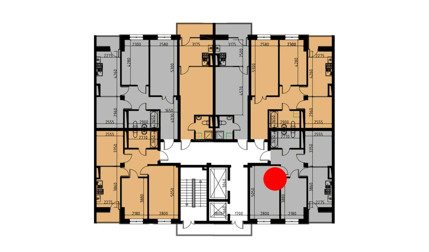 2-xonali xonadon 53.27 m²  8/8 qavat