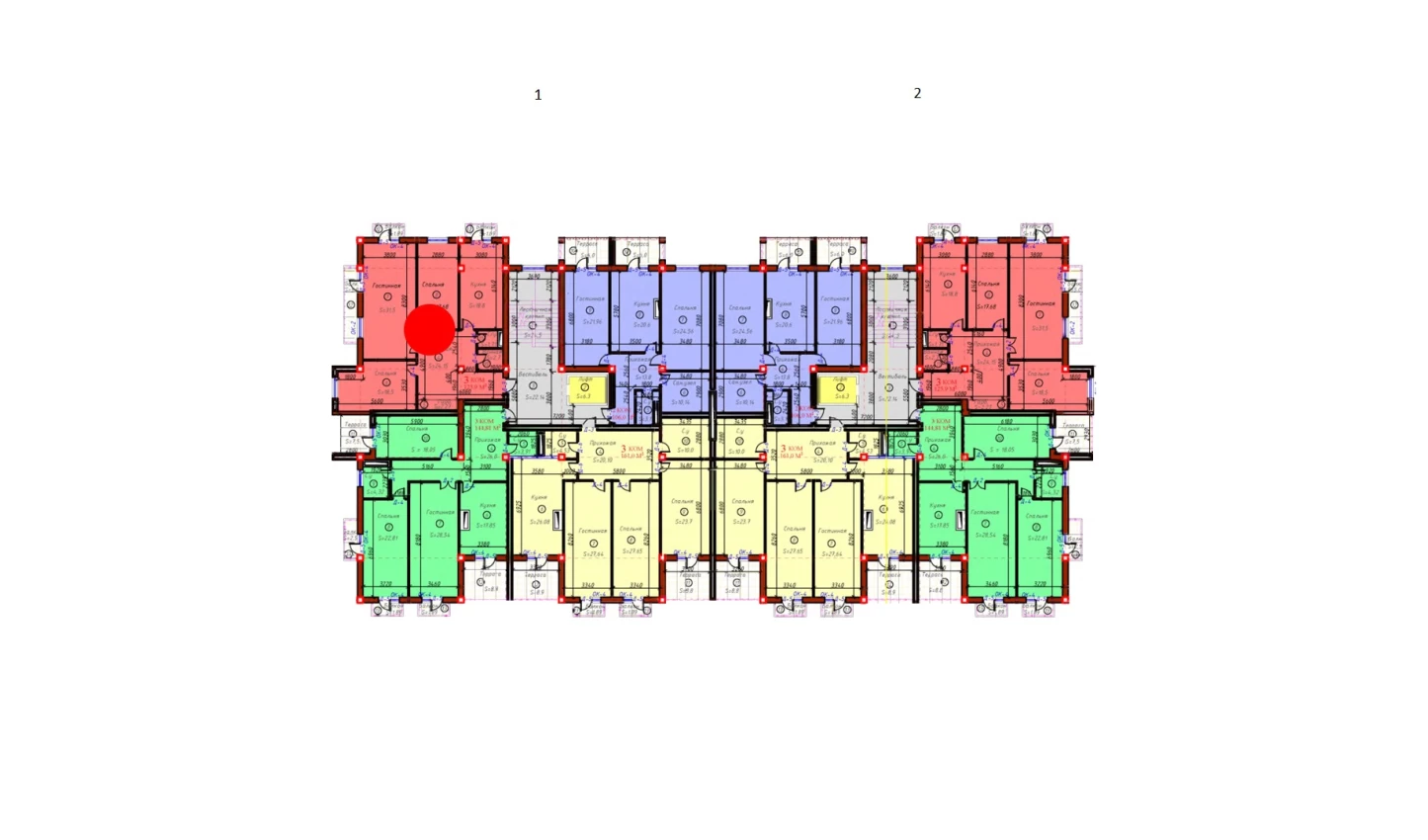 3-xonali xonadon 125.9 m²  8/8 qavat