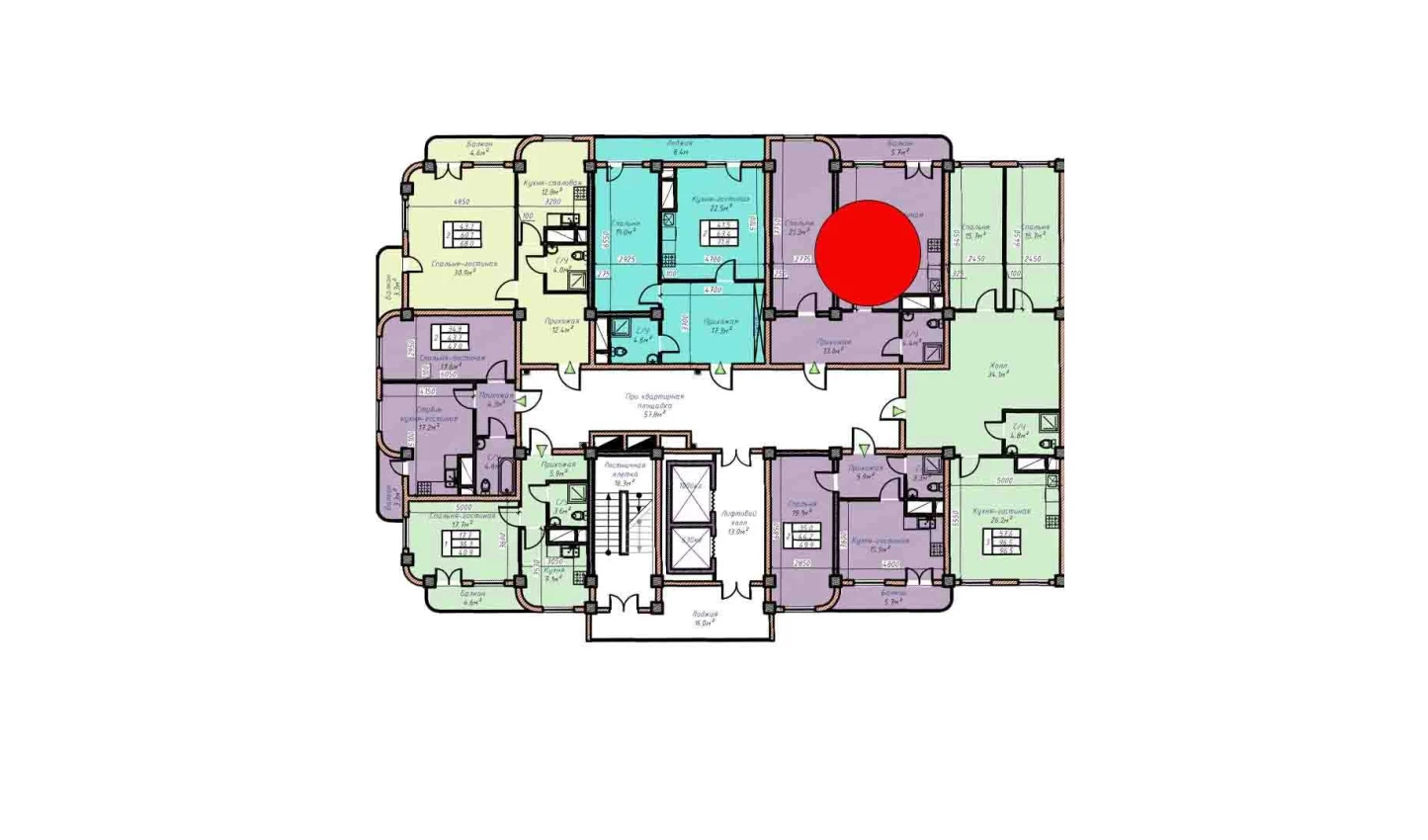 2-комнатная квартира 73.4 м²  14/14 этаж