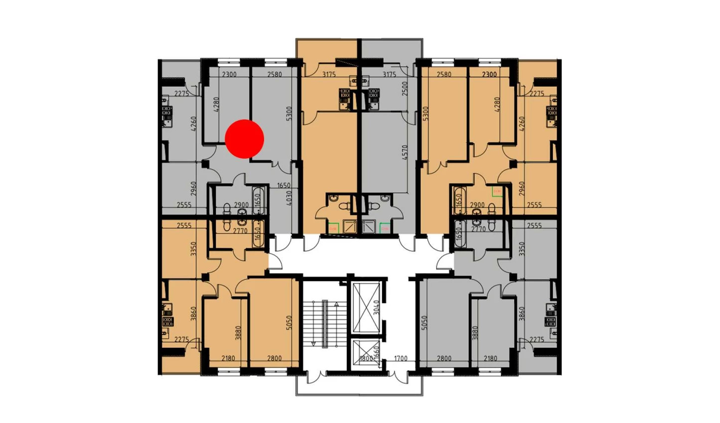 2-комнатная квартира 60.35 м²  4/4 этаж