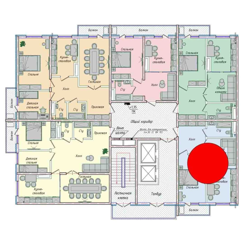 2-комнатная квартира 50.85 м²  15/15 этаж