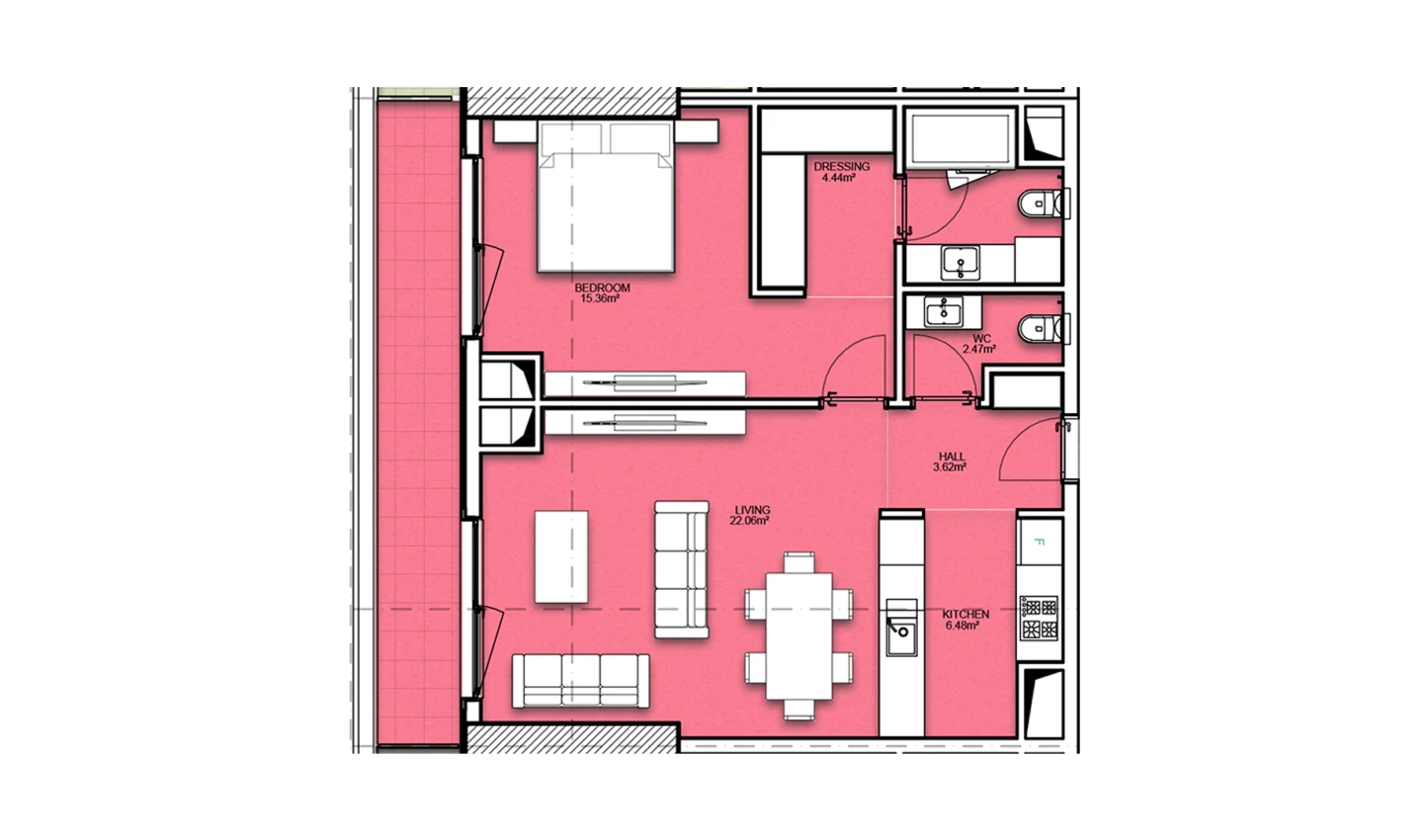 2-комнатная квартира 70.19 м²  17/17 этаж