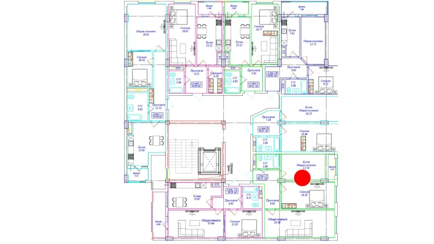 2-комнатная квартира 66.15 м²  8/8 этаж