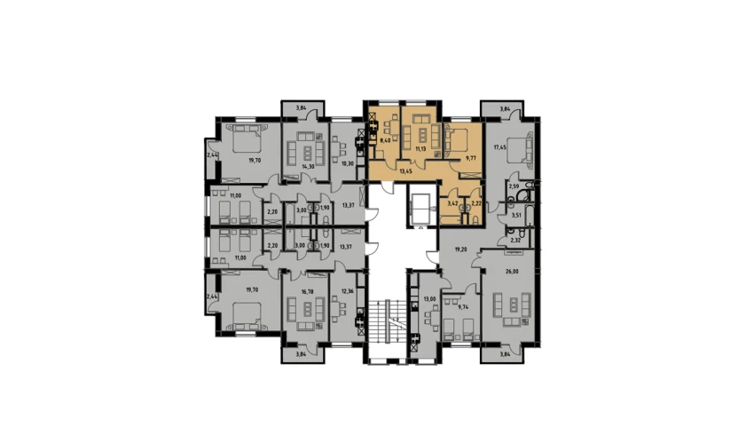 2-комнатная квартира 48.39 м²  4/4 этаж