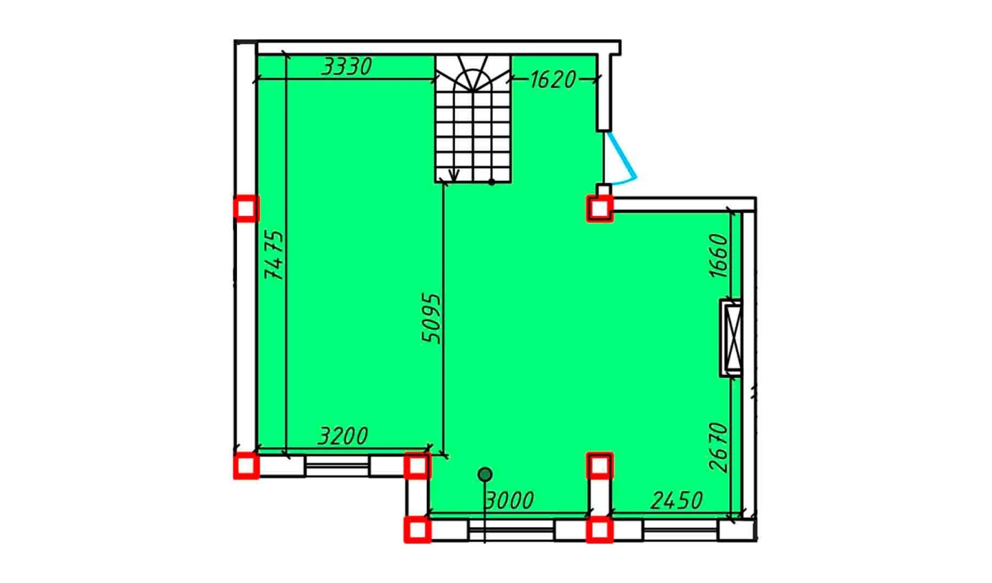 2-комнатная квартира 68 м²  5/5 этаж