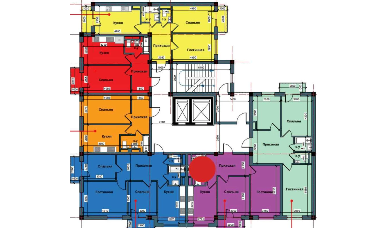 2-комнатная квартира 62.8 м²  5/5 этаж