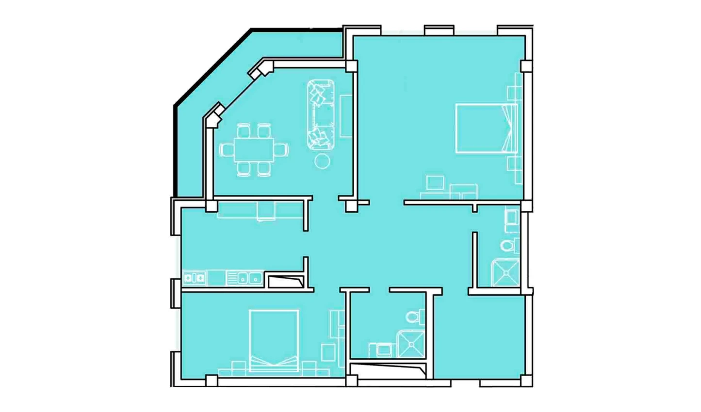 5-комнатная квартира 124.88 м²  5/5 этаж