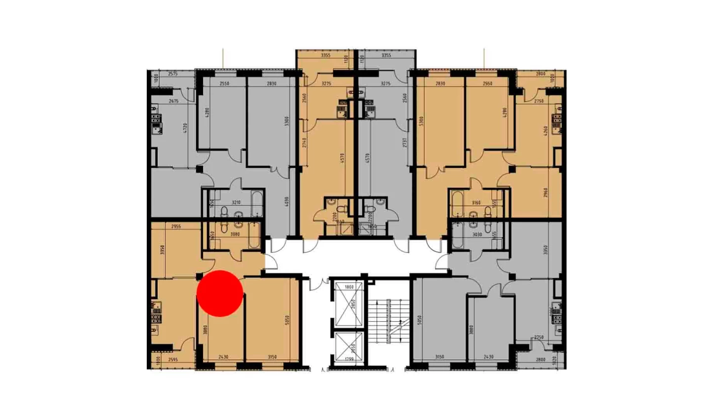 2-комнатная квартира 60.04 м²  5/5 этаж