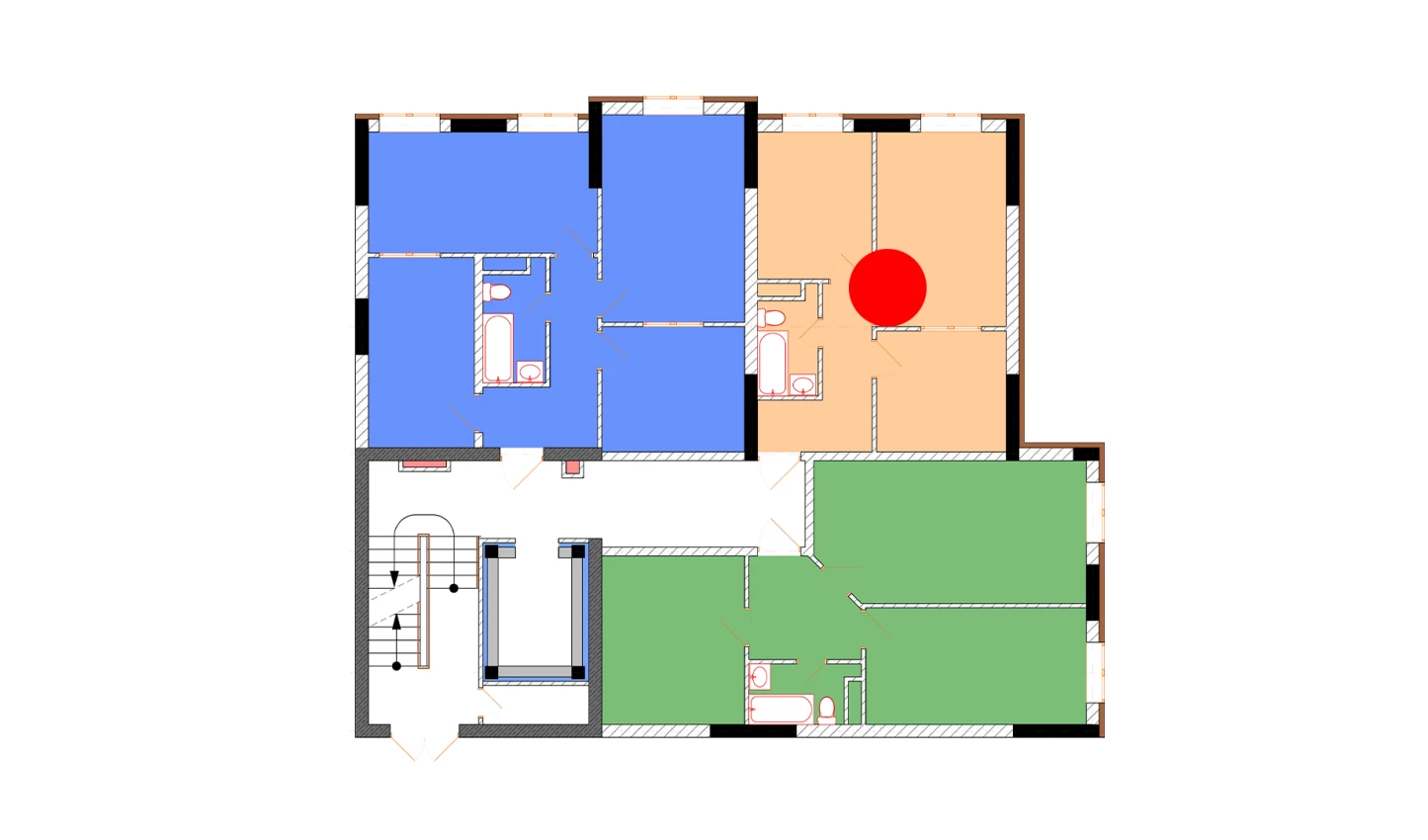 2-комнатная квартира 42.6 м²  3/3 этаж