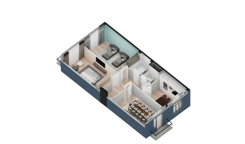 3-комнатная квартира 95.69 м²  5/7 этаж | Жилой комплекс Gulbadanbegim