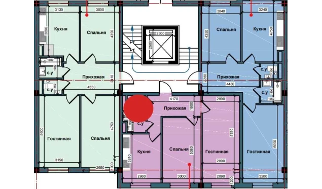 2-xonali xonadon 61.1 m²  2/9 qavat | NUR BARAKA Turar-joy majmuasi