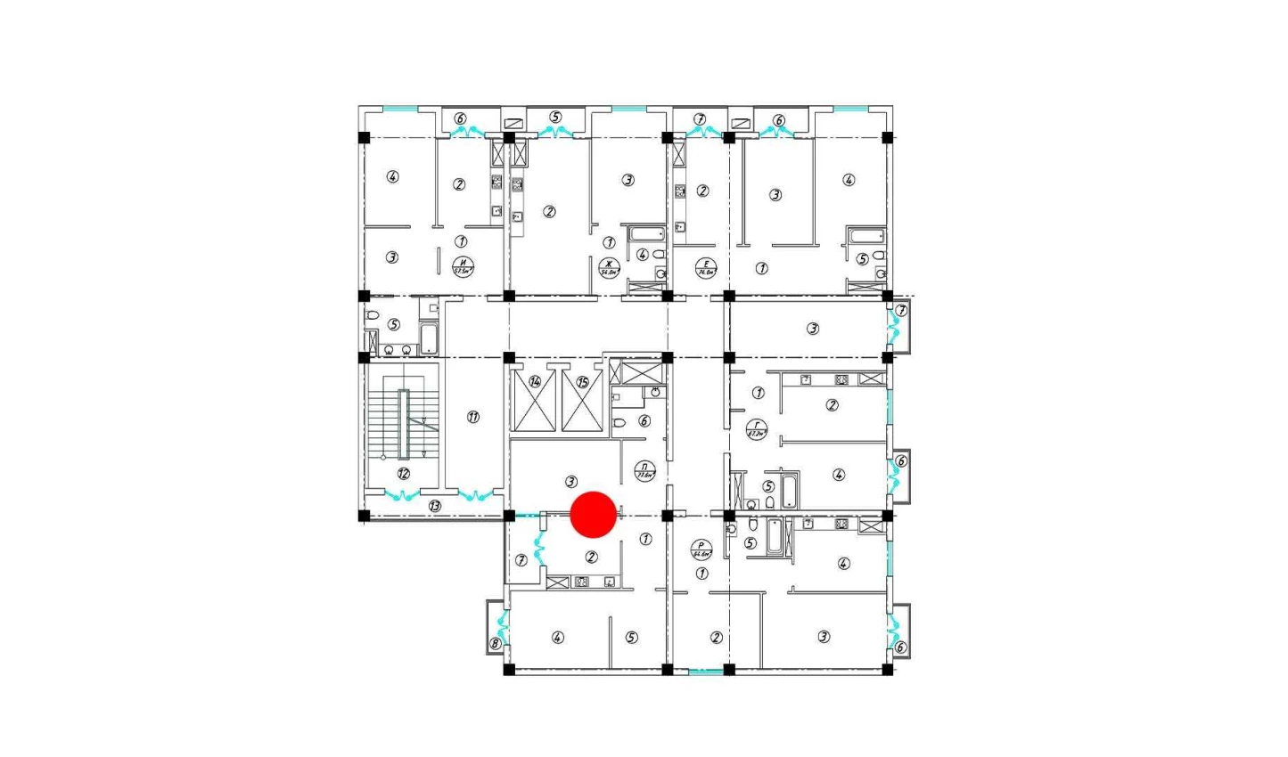 3-комнатная квартира 77.6 м²  12/12 этаж