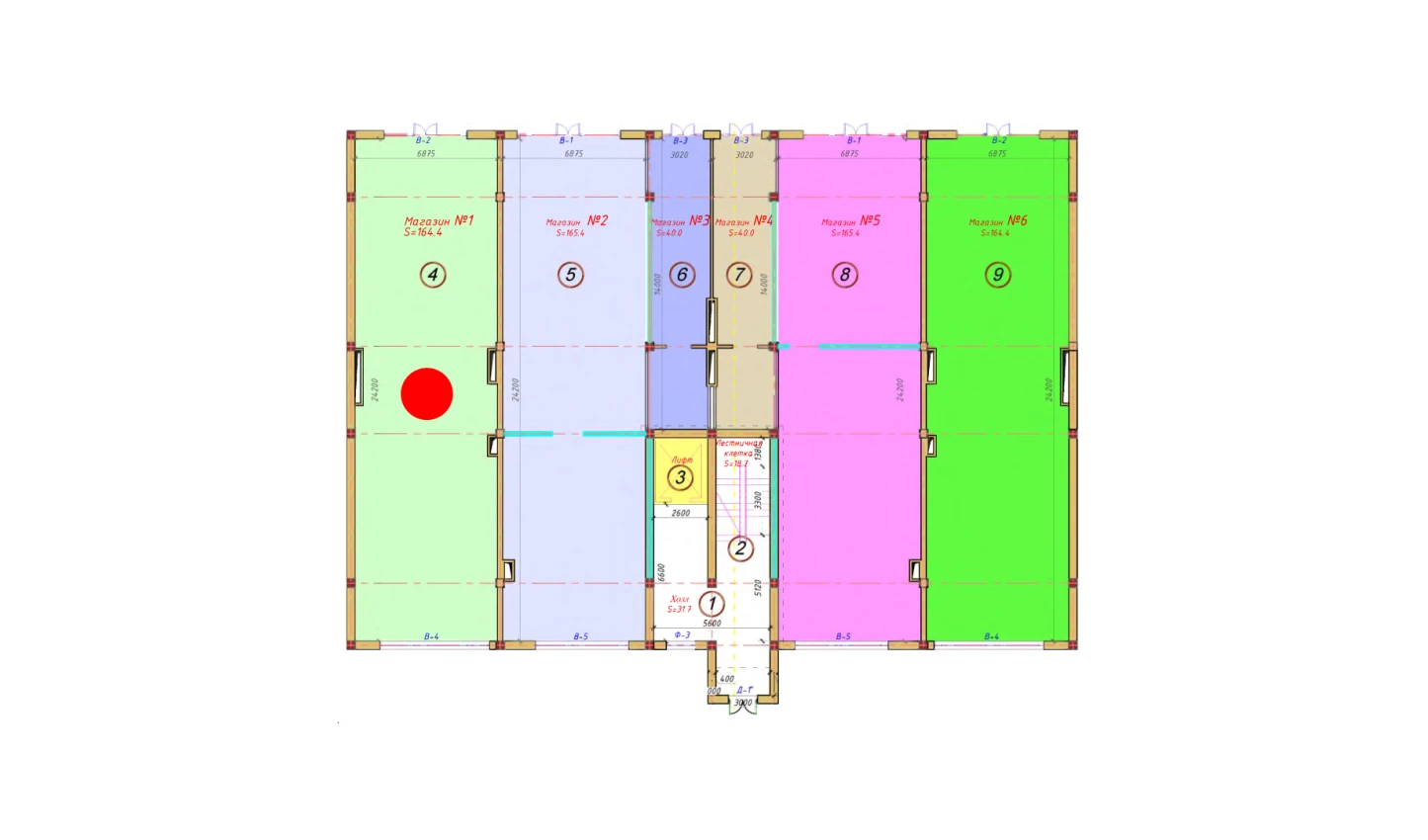 1-комнатная квартира 132.3 м²  1/1 этаж