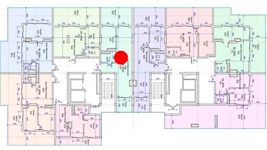 1-xonali xonadon 43.58 m²  17/17 qavat