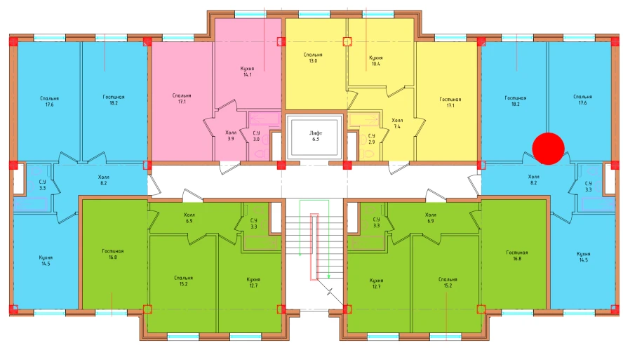 2-xonali xonadon 61.8 m²  1/1 qavat