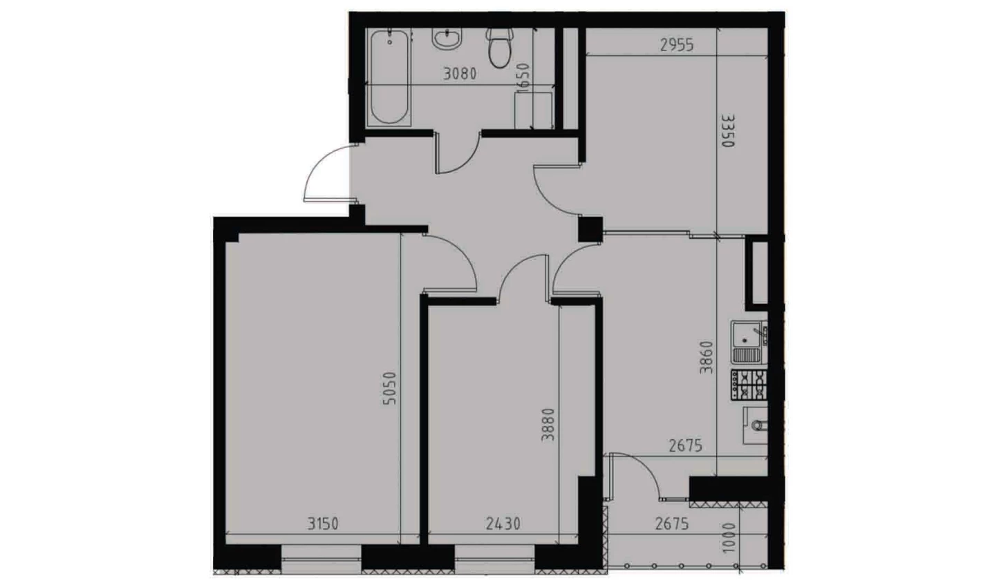 2-xonali xonadon 60.4 m²  9/9 qavat