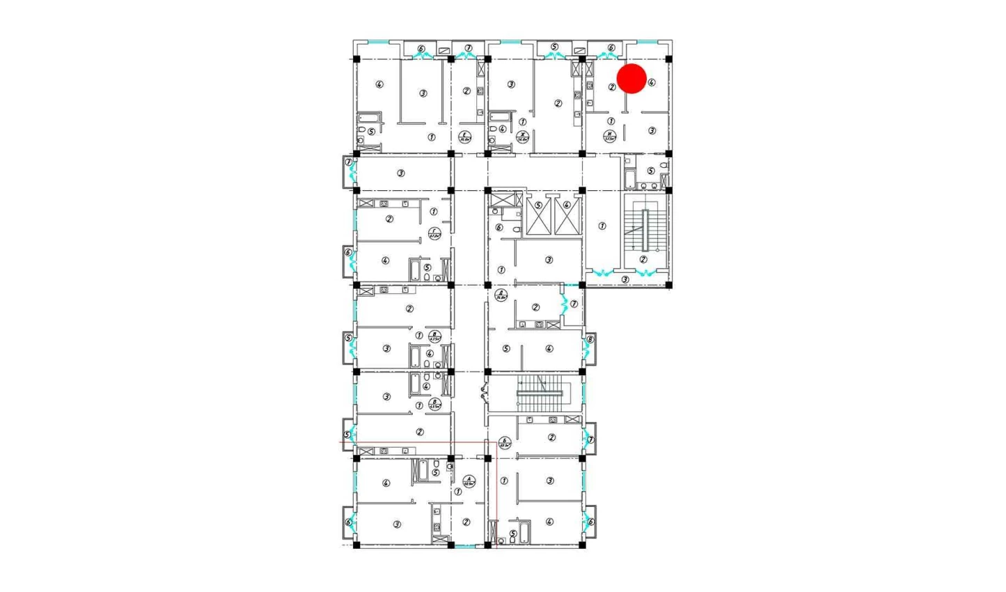 2-комнатная квартира 57.5 м²  11/11 этаж