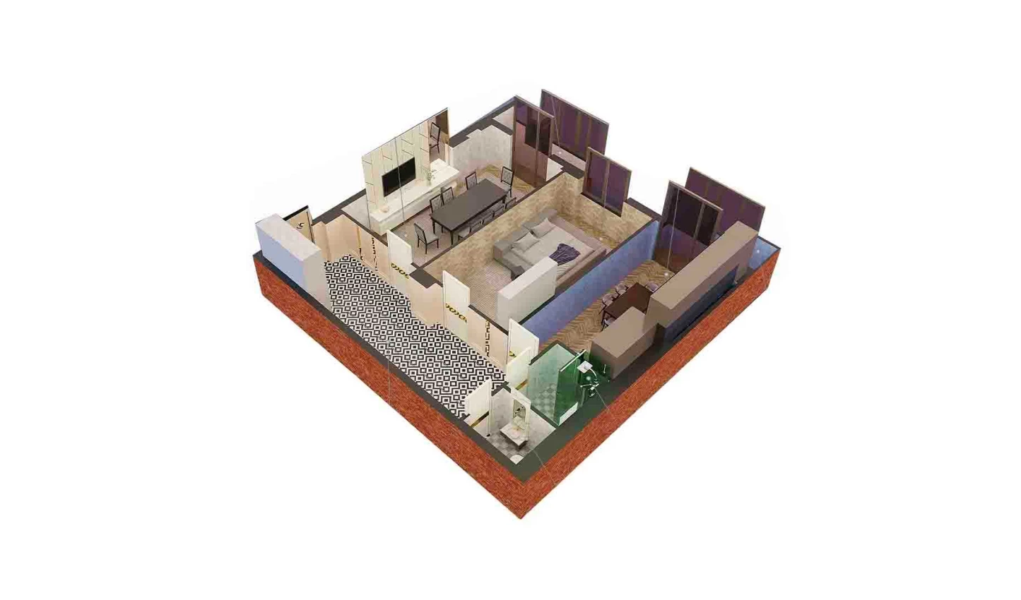 2-комнатная квартира 84.55 м²  4/4 этаж