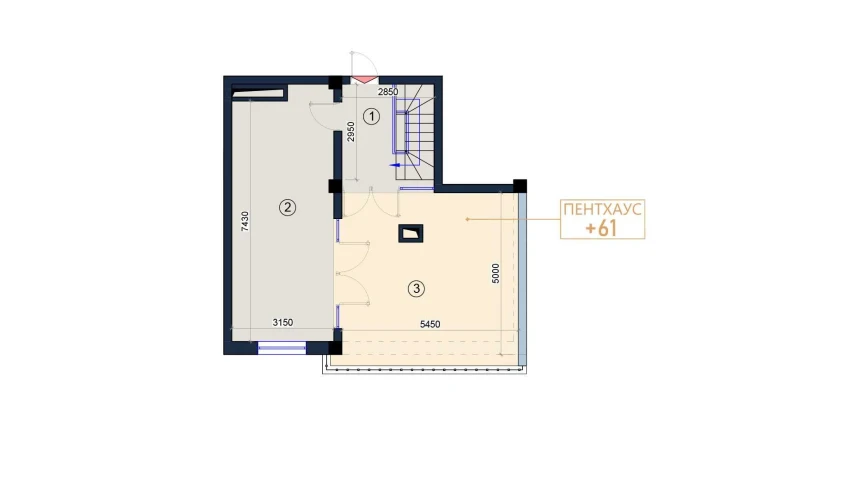 2-xonali xonadon 122 m²  9/9 qavat | KO'KSAROY Turar-joy majmuasi