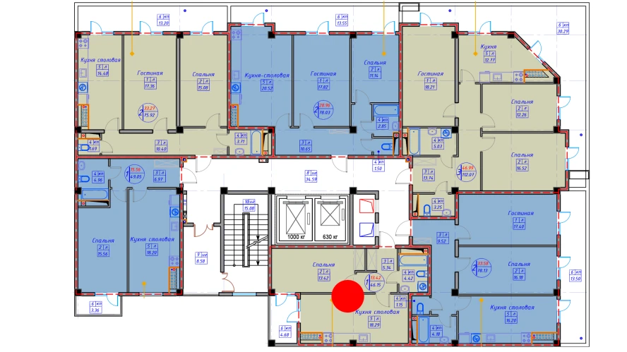 1-комн. квартира 50.95 м²  2/12 этаж | Жилой комплекс SPUTNIK AVENUE