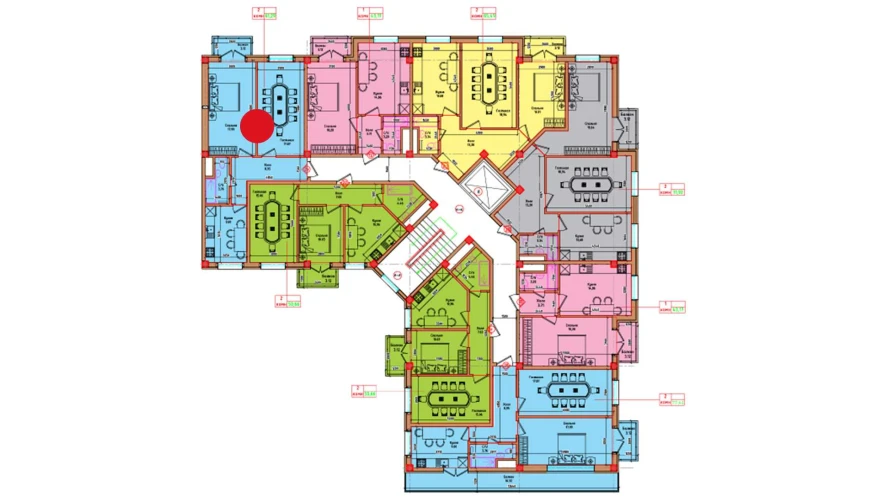 2-xonali xonadon 58.17 m²  3/3 qavat