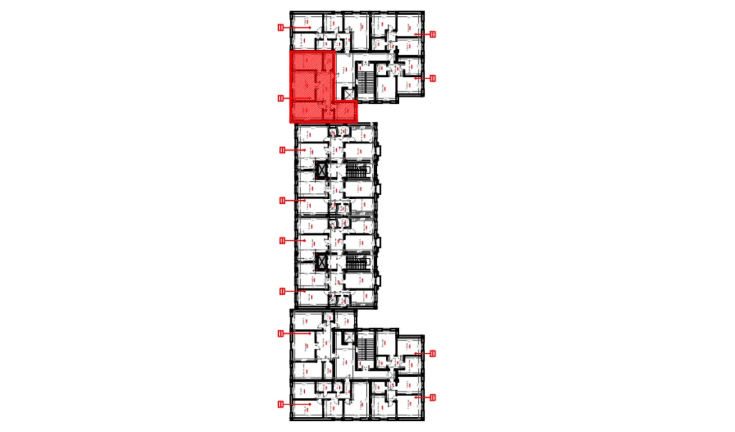 3-комнатная квартира 88.7 м²  3/3 этаж